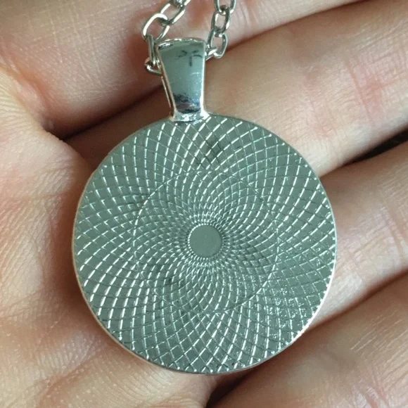 Yin Yang Black and White Silver Tone Necklace - Picture 3 of 7